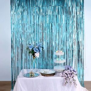 Sparkling Metallic Foil Fringe Curtain 3ft x 8ft